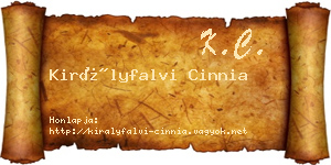 Királyfalvi Cinnia névjegykártya